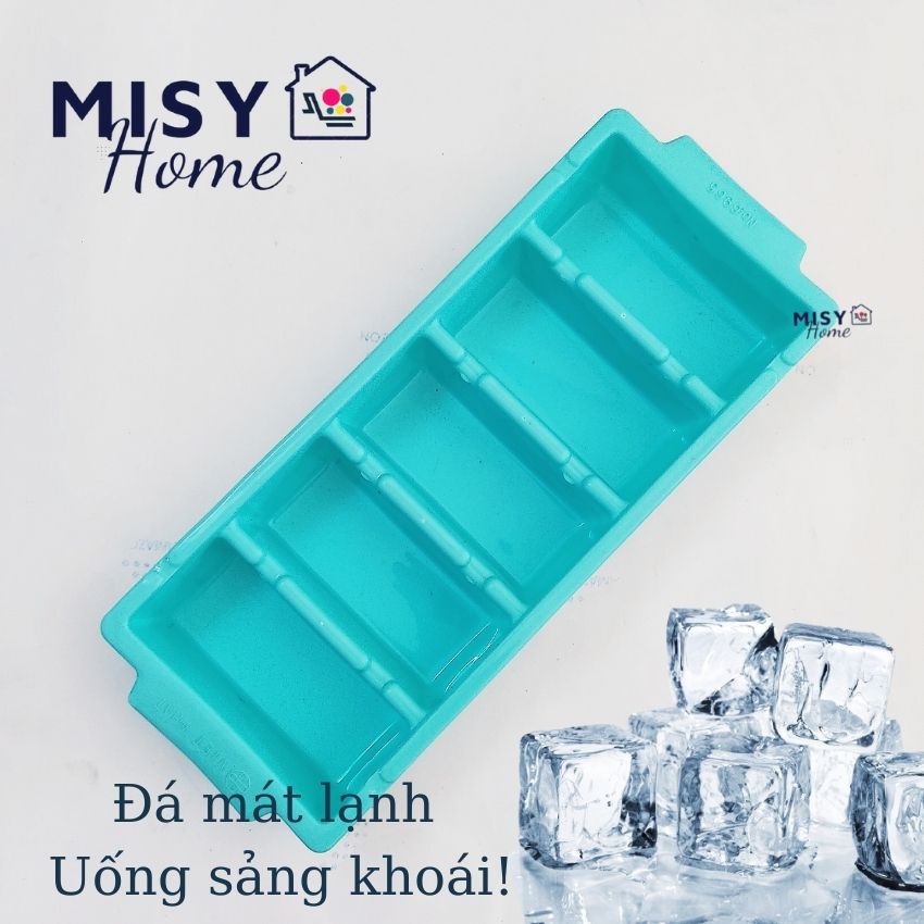 Khay làm đá 5 6 18 viên bỏ tủ lạnh hình chữ nhật kim cương dễ lóc dễ lấy chống dính làm đá viên thạch rau câu Misy home