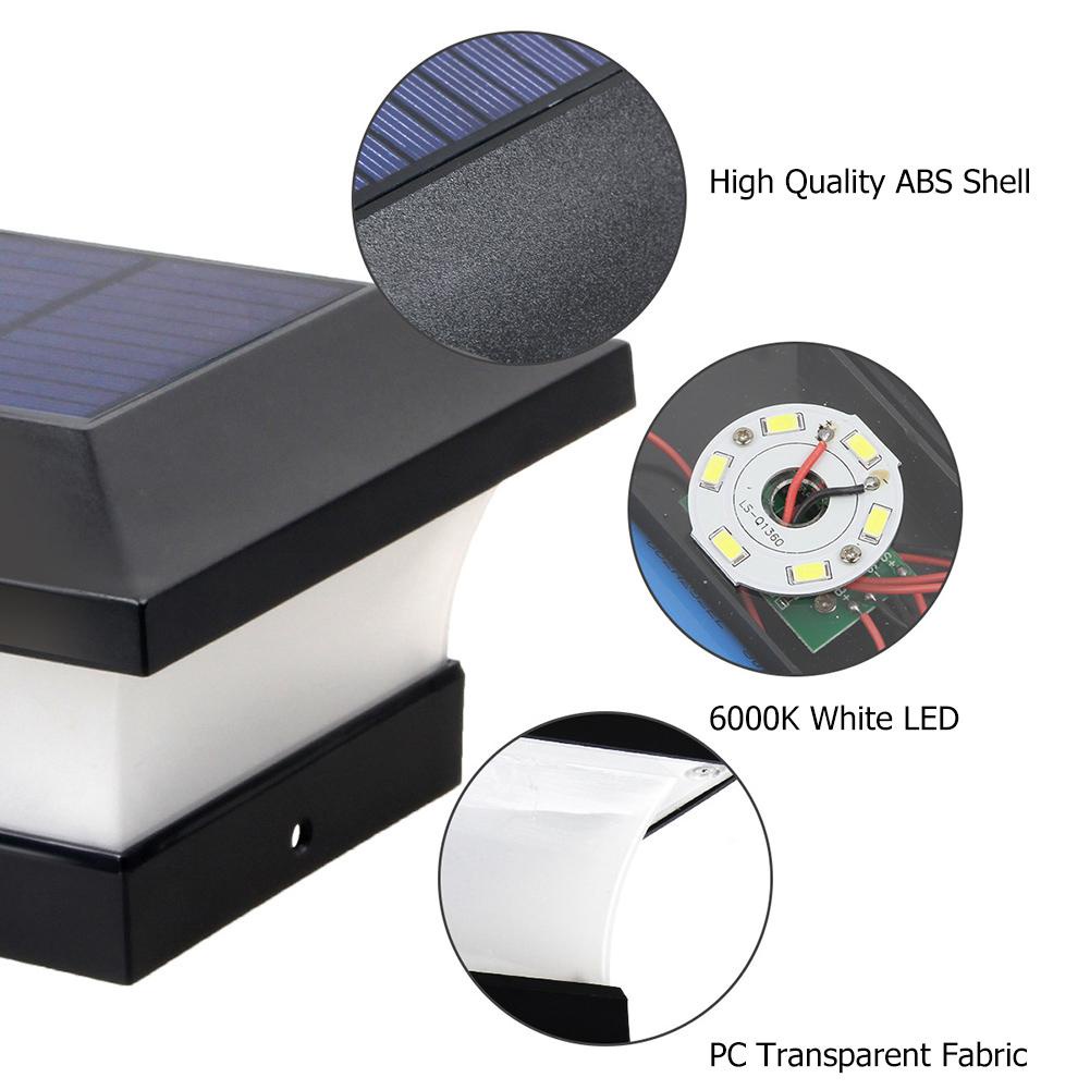 Đèn LED 6 Bóng Sử Dụng Năng Lượng Mặt Trời Chống Thấm Nước IP65 Màu Đen