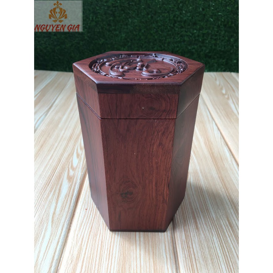 Hộp đựng trà bằng gỗ chữ Phúc