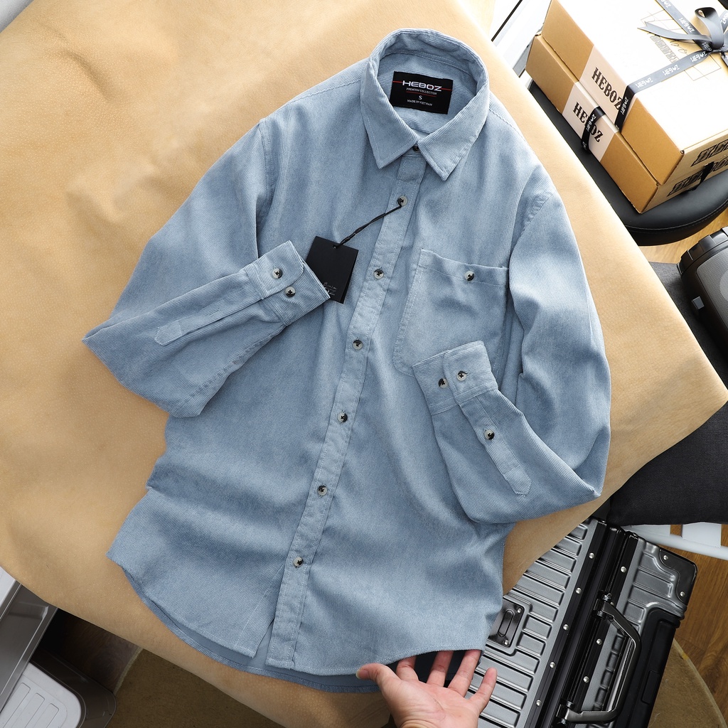 Áo sơ mi nam dài tay limit HEBOZ form slim fit, 5 màu basic - 00001173
