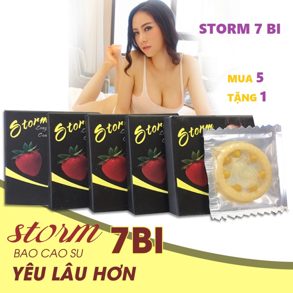 Bao Cao Su Gai Bi Storm loại 7 Bi, BCS Tăng khoái cảm