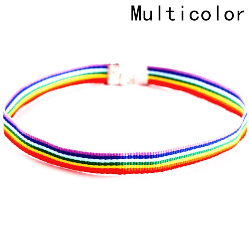 Vòng Cổ Choker Màu Cầu Vồng Lgbt