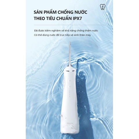 Máy Tăm Nước Thông Minh iSmile ES1W - Trang bị cảm biến áp suất - Bảo hành đổi mới trong 12 tháng