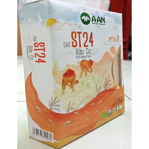 Gạo Hữu Cơ ORGANIC ST24 TÚI 2KG - HSD LUÔN MỚI