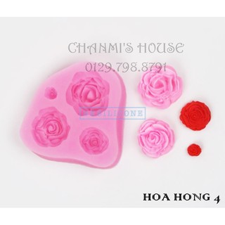 Khuôn 4D silicon- hoa hồng 4