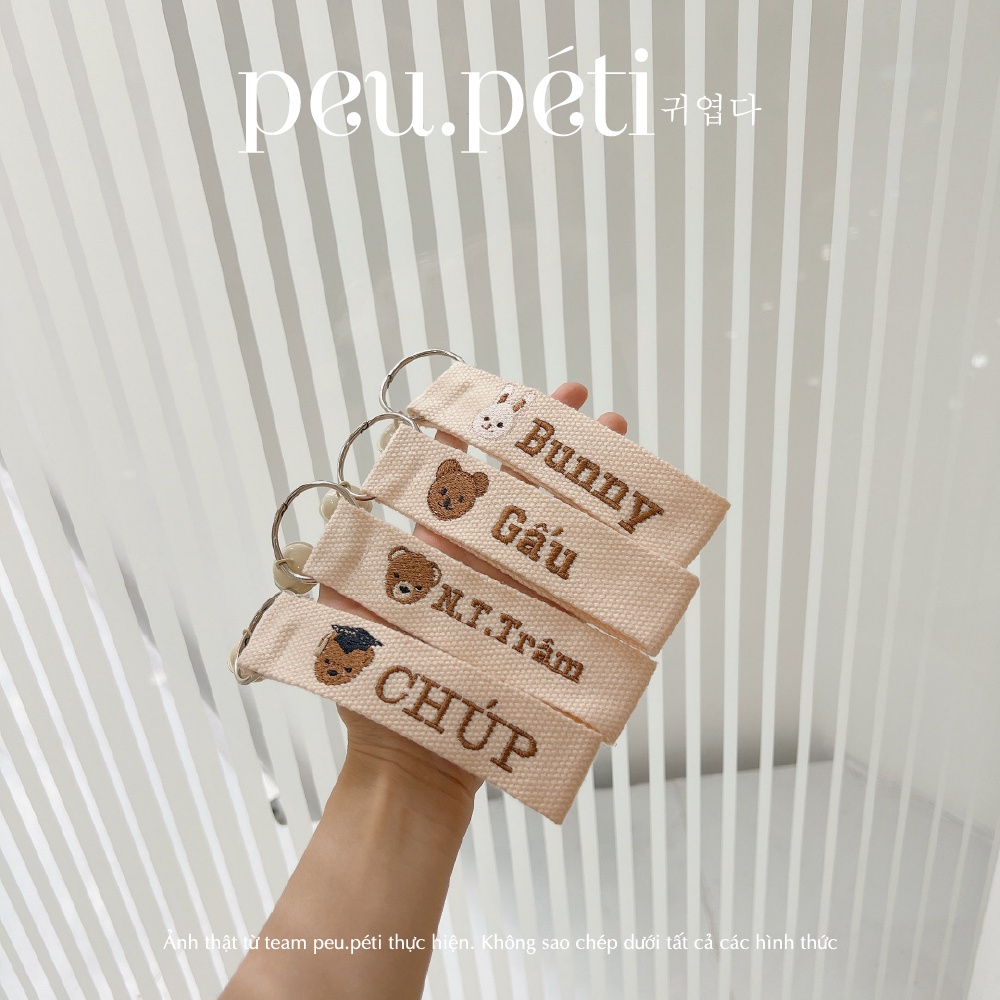 Name tag THÊU TÊN BÉ THEO YÊU CẦU style Hàn Quốc- peu.péti