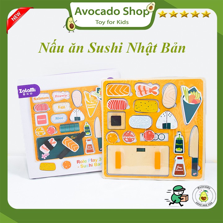 Bộ đồ chơi nấu ăn Sushi Nhật Bản bằng gỗ cao cấp