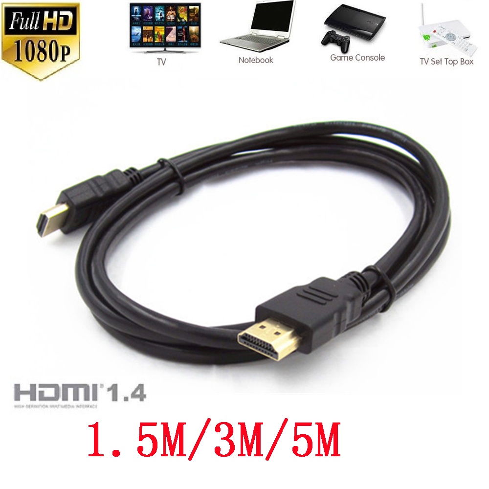 Cáp HDMI Tròn Zin 1.5m Hàng bóc máy Chuẩn full HD 1080-Dùng kết nối tivi, Màn hình, PC