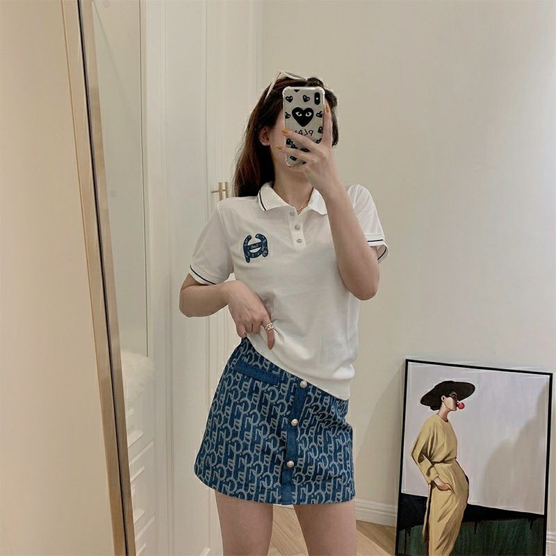 set áo cổ bẻ mix chân váy cúc ngọc | BigBuy360 - bigbuy360.vn