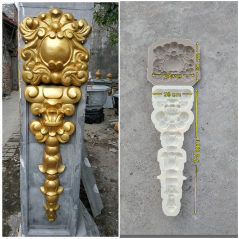 Mặt ngọc đuôi chuông trang trí cột cổng
