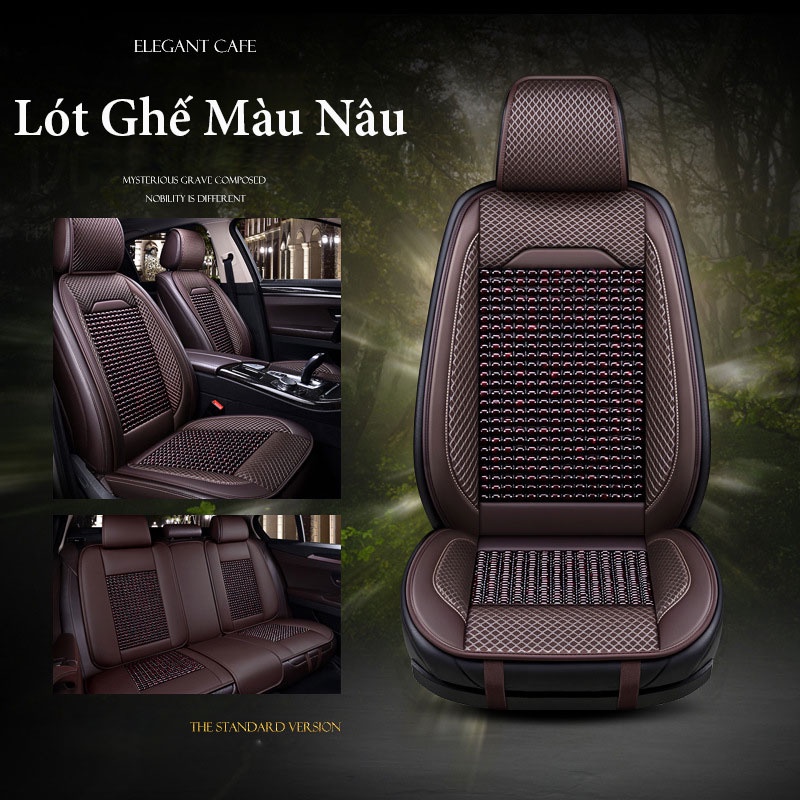 Bọc Ghế Ô Tô Hạt Gỗ - Lót Ghế Ô Tô Hạt Gỗ Massage Chống Nóng, Áo Ghế Ô Tô Lót Liền Hạt Gỗ Masa Lưng Chất Liệu Da Cao Cấp