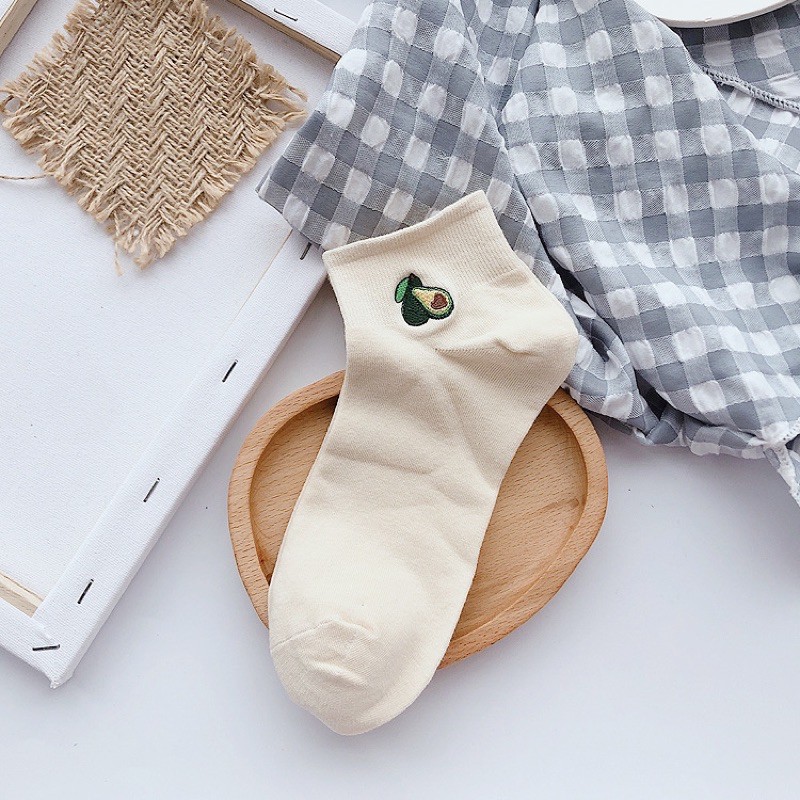 Vớ Tất Cổ Ngắn Trái Cây vải cotton kháng khuẩn, hàng loại 1 bao đổi trả dành cho cả nam và nữ MRSOCKS - VN031