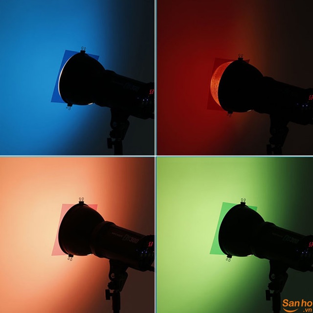 Bộ gel 8 màu chuyên nghiệp 30x30cm dành cho đèn studio, đèn led loai chịu được nhiệt cao