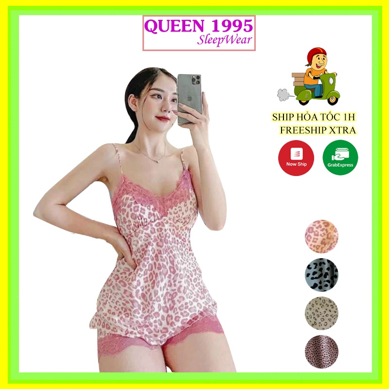 Bộ Đồ Ngủ Lụa Da Beo QUEEN 1995 QCCC (kèm mút ngực)