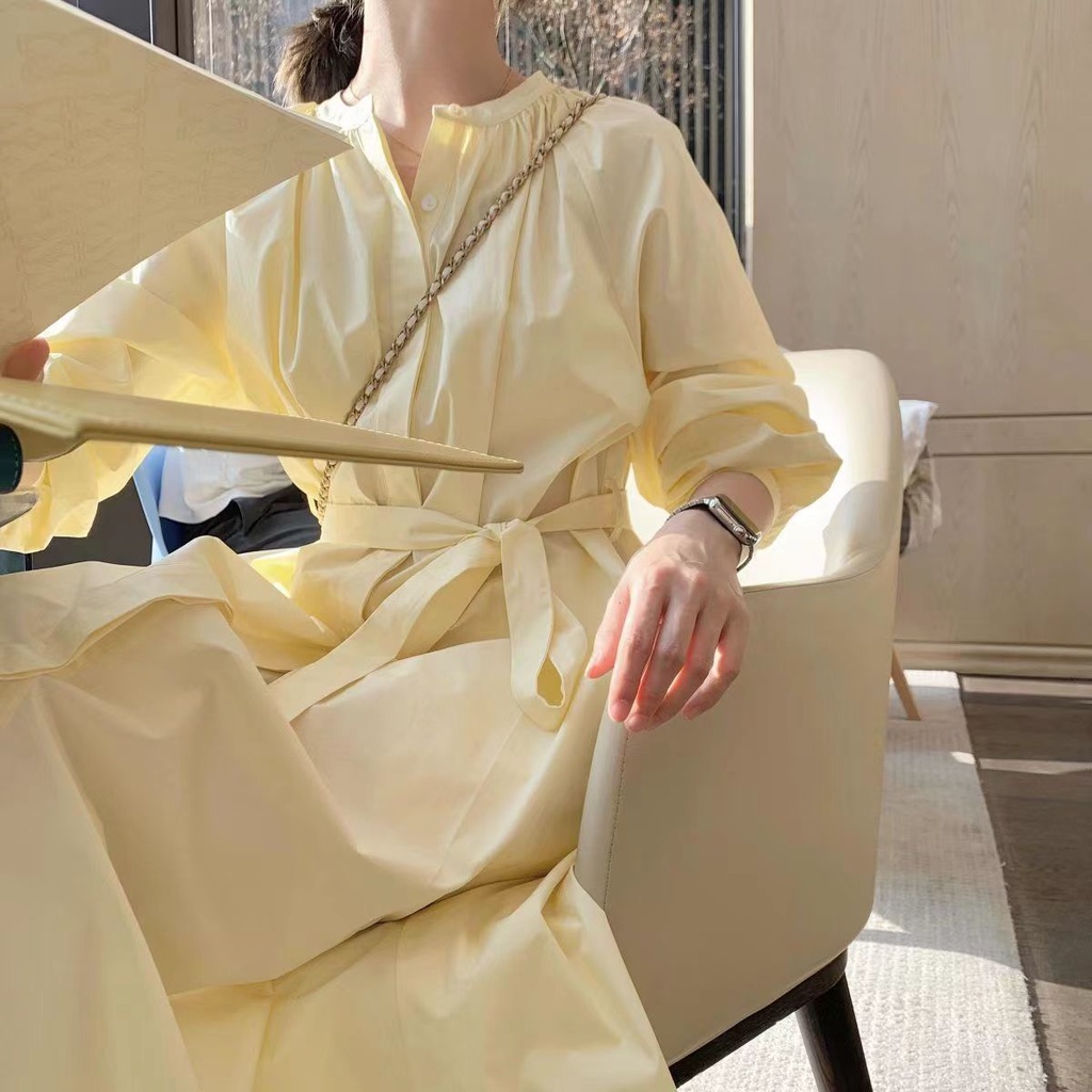 Đầm Sơ Mi Dáng Chữ A Thiết Kế Đơn Giản Thời Trang Theo Phong Cách Hàn Quốc