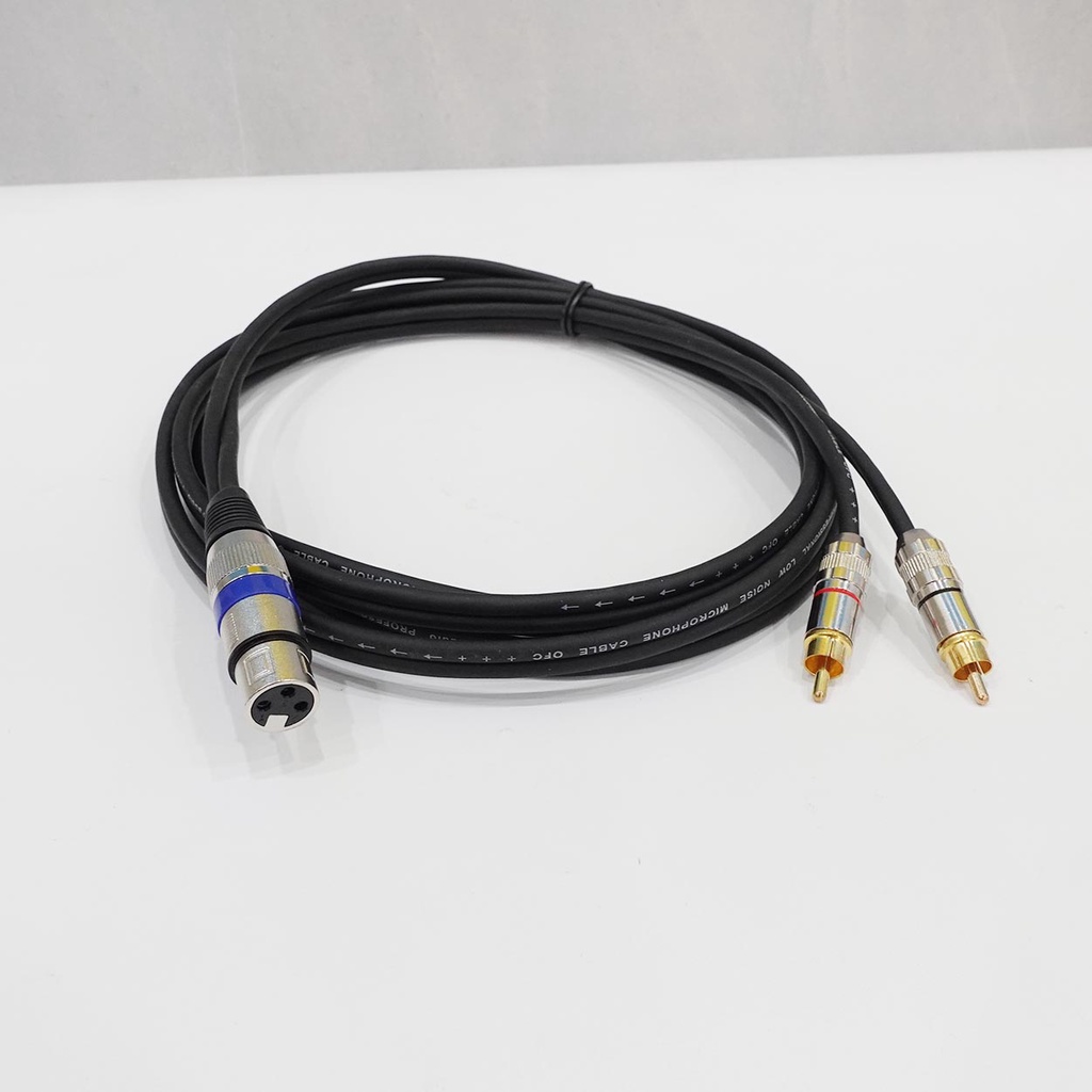 Dây Jack canon cái ra 2 Jack hoa sen dài 3m | Dây vang cơ, vang số ra loa Sub, dây canon sang av - Tín hiệu ổn định