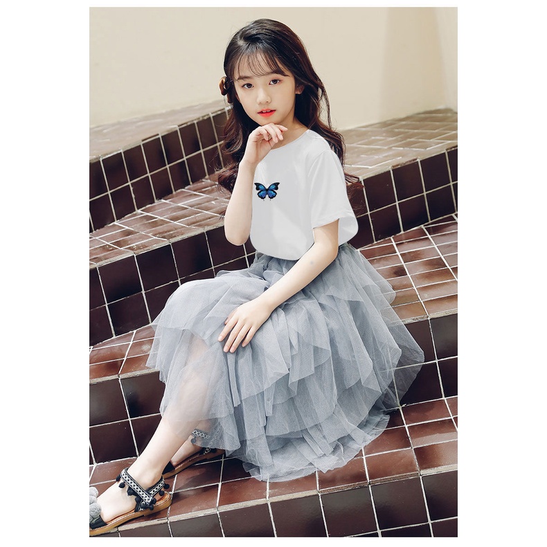 Bộ Áo + Chân Váy Phồng Kiểu Công Chúa Châu Âu Thời Trang Cho Bé Gái 2022 Mới