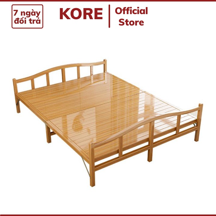 Giường tre gấp gọn 190x150x30cm giường ngủ trưa đa năng gấp lại khi không dùng