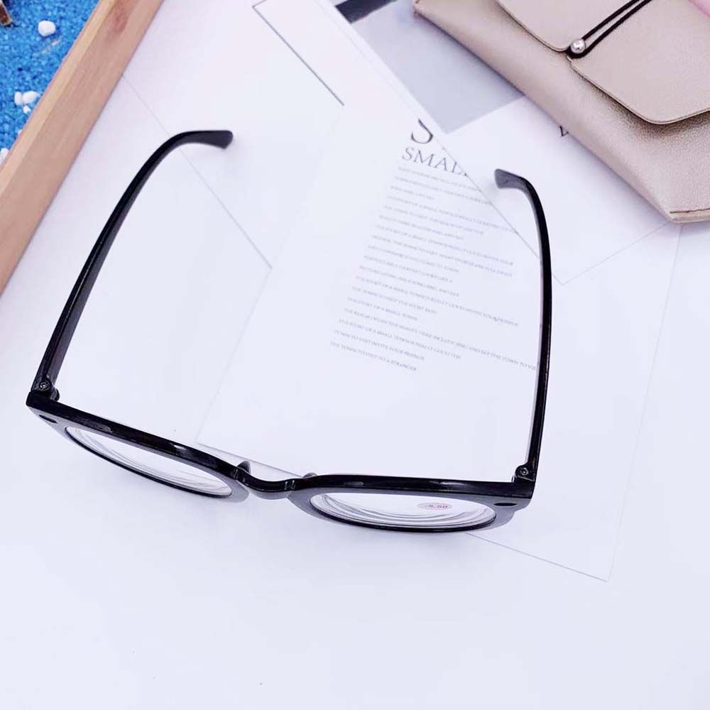 Kính Đọc Sách Gọng Tròn Lớn Trong Suốt Chống Ánh Sáng Xanh Phong Cách Hàn Quốc Cổ Điển Cho Nữ