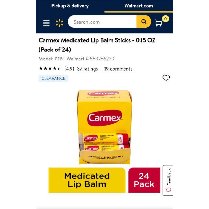 Son dưỡng môi Carmex Mỹ bill Walmart