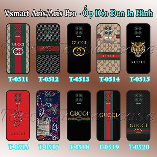 Ốp lưng Vsmart Aris/ Aris Pro dẻo đen in hình Họa tiết Gucci siêu sang