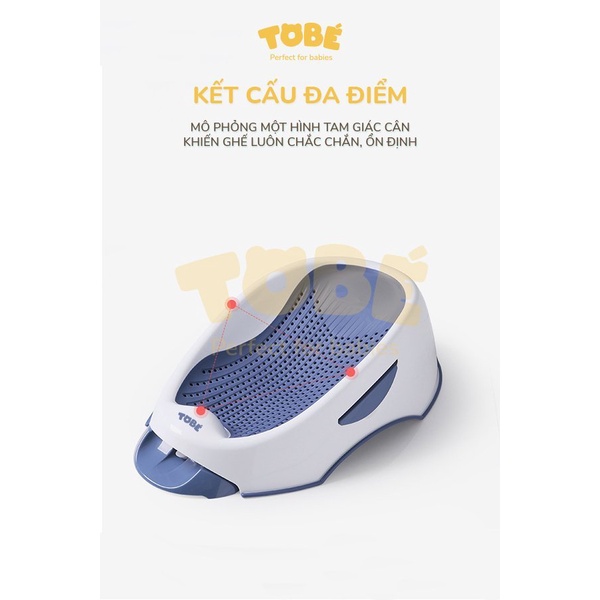 Ghế tắm cao su non BIBA cao cấp tiện lợi hỗ trợ chăm sóc cho bé trai bé gái hàng chính hãng tobe 2100