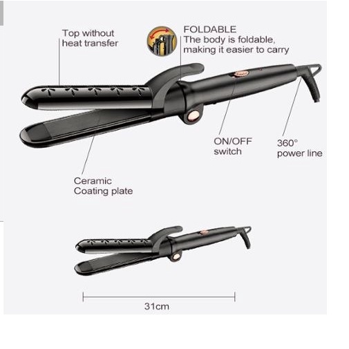 Máy Kẹp Kiêm Uốn Tóc Kemei HS-690ZF Có 2 Mức Nhiệt