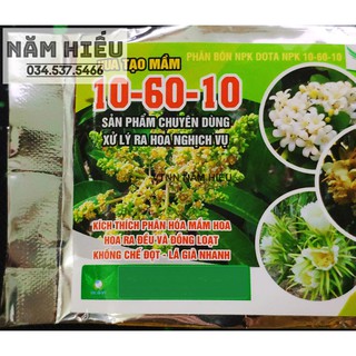 VUA TẠO MẦM NPK 10-60-10 - Kích ra hoa lan - Gói 250g - Phân bón lá chuyên tạo mầm hoa 106010