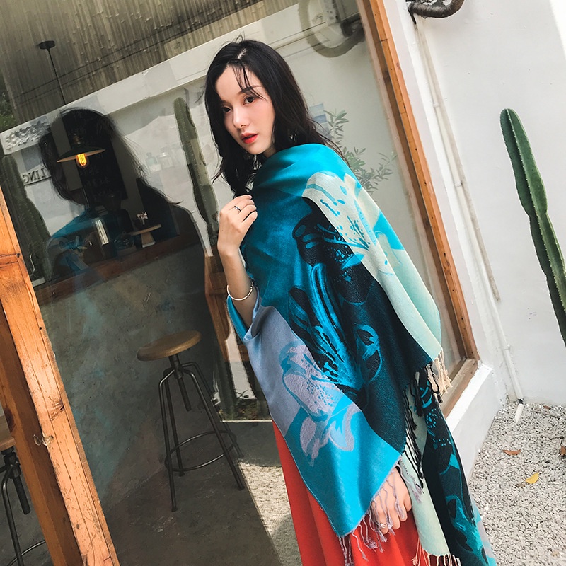 KHĂN CHOÀNG CỔ PASHMINA HOA LY