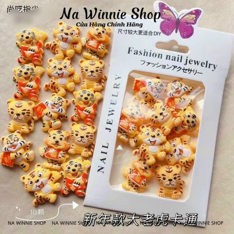 Set charm mèo thần tài, gấu, hổ tết , phụ kiện nail