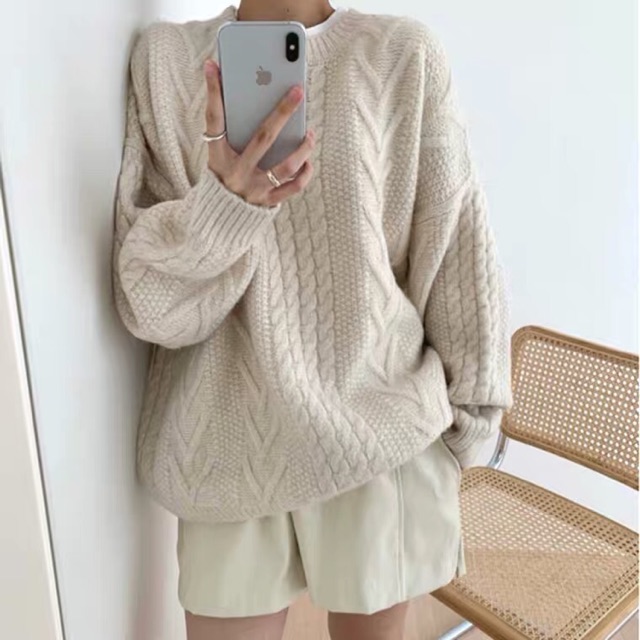 (Oder) Áo len vặn thừng hot hit (phong cach áo rộng, có ảnh chụp thật của Shop)