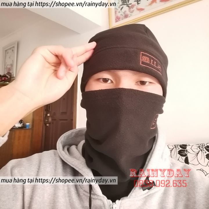 Bộ khăn đa năng đi phượt, khăn ống bịt mặt đa năng chống nắng nam trùm đầu ninja có mũ che mùa đông