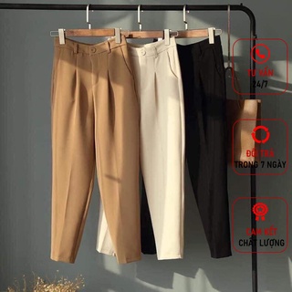Quần tây nữ lưng cao dáng baggy công sở đẹp Hàn Quốc DL007