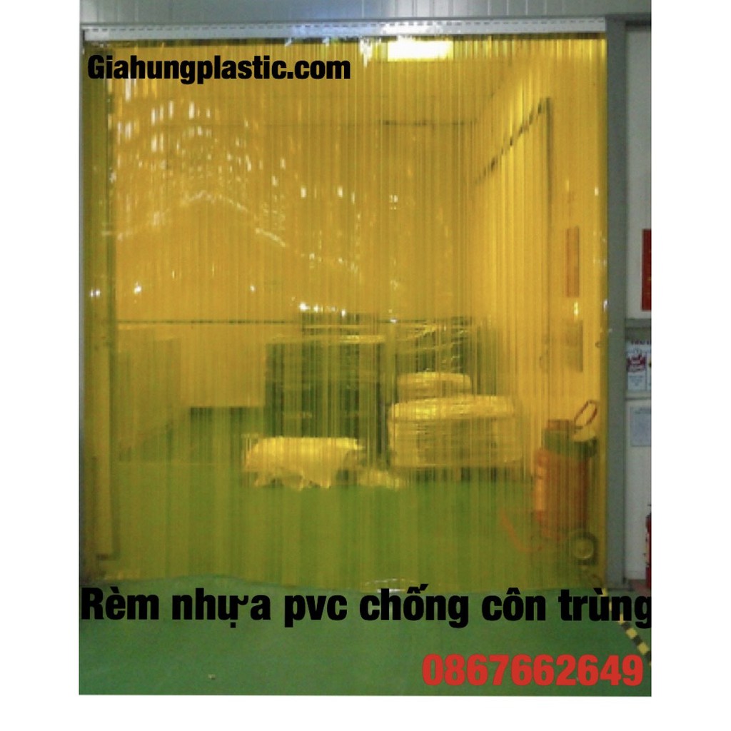 Rèm nhựa PVC màu vàng ngăn lạnh, rèm  chống côn trùng
