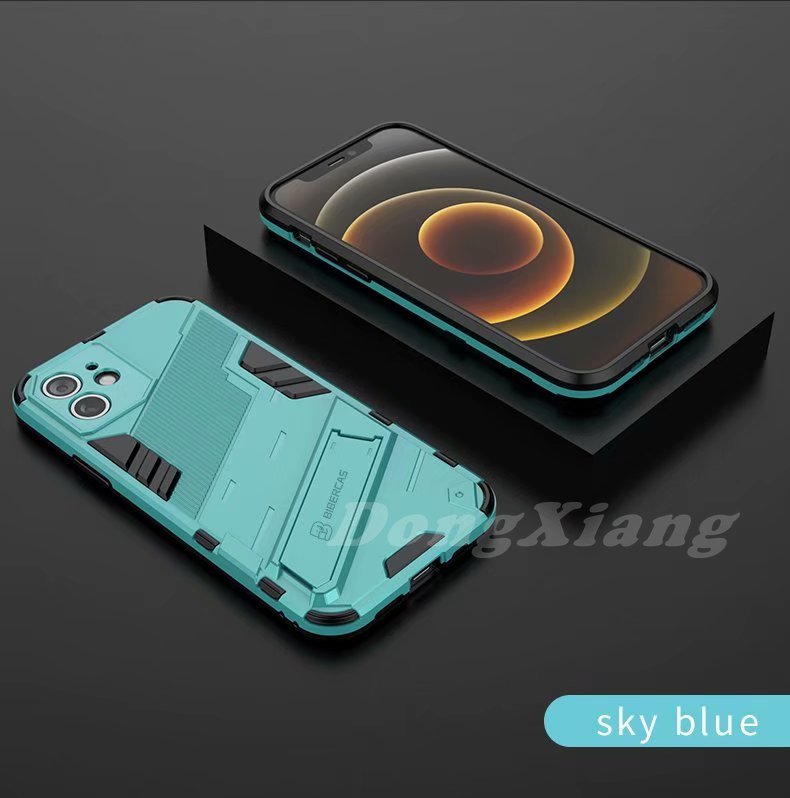 iPhone 11 Pro Max XR XS Max With Ring Stand Cyberpunk Hard PC Shockproof TPU Protective Case Rain