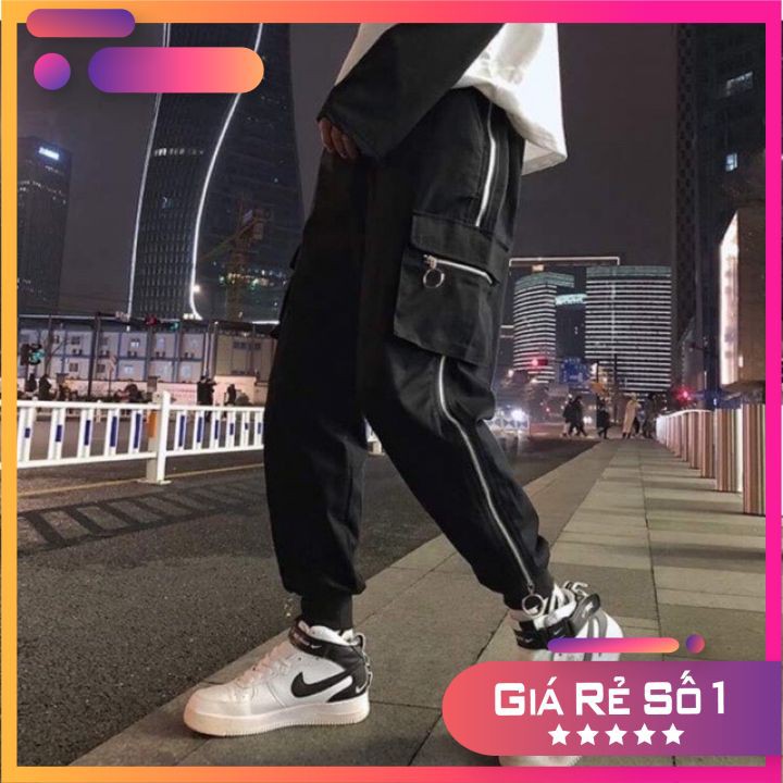 [RẺ VÔ ĐỊCH] Quần Jogger Kaki Túi Hộp Phối Khóa Dài Unisex Hot Hit | BigBuy360 - bigbuy360.vn