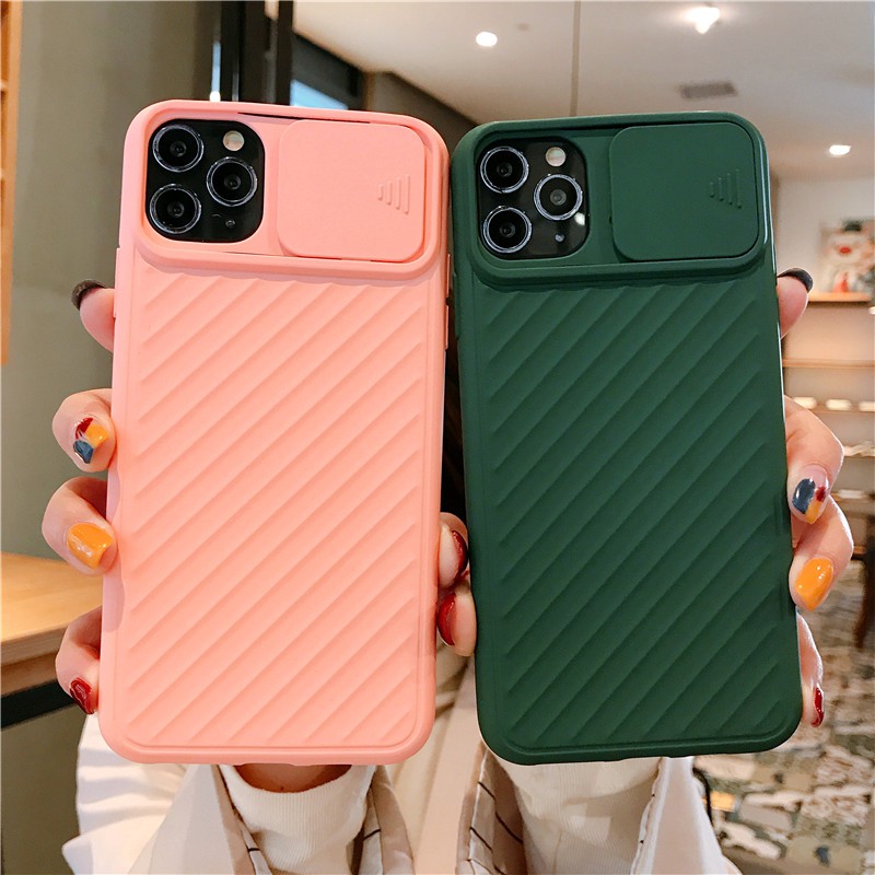 Ốp điện thoại silicon mềm có nắp trượt bảo vệ camera cho iPhone 11 Pro X XR Xs Max 6 6s+ 7 8 Plus | BigBuy360 - bigbuy360.vn