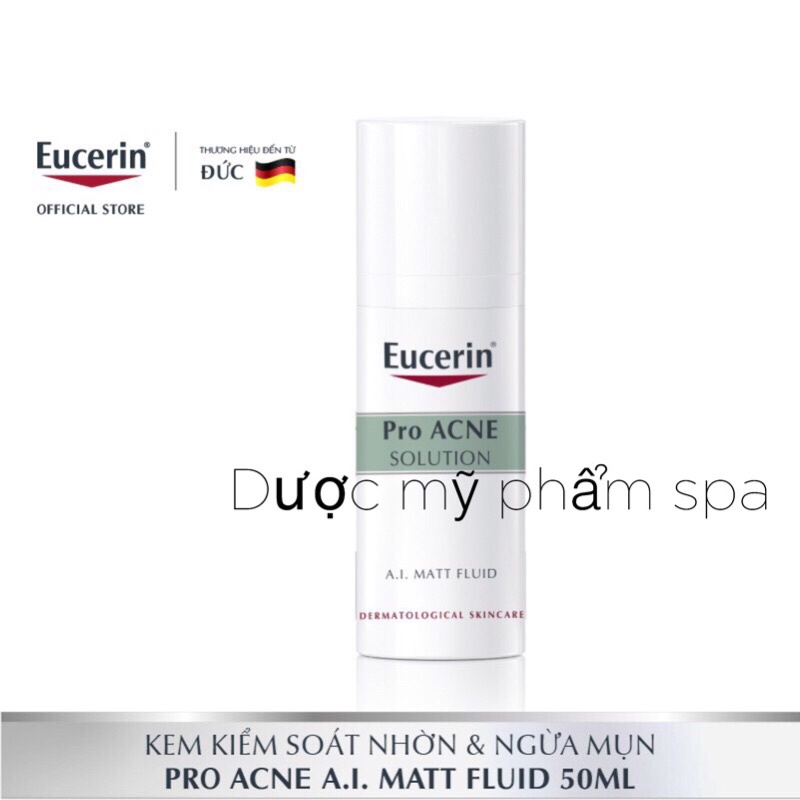 (HÀNG CHÍNH HÃNG) Kem dưỡng ẩm,kiểm soát nhờn,ngừa mụn Eucerin Matt Fluid 50ml