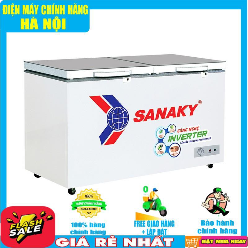 Tủ đông Sanaky mặt kính 1 chế độ Inverter(xám) VH-3699A4K