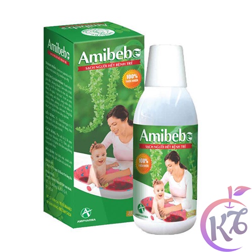 Combo 3 chai nước tắm Amibebe 250ml ngừa rôm sẩy, mụn nhọt cho trẻ - nước tắm thảo dược an toàn cho bé