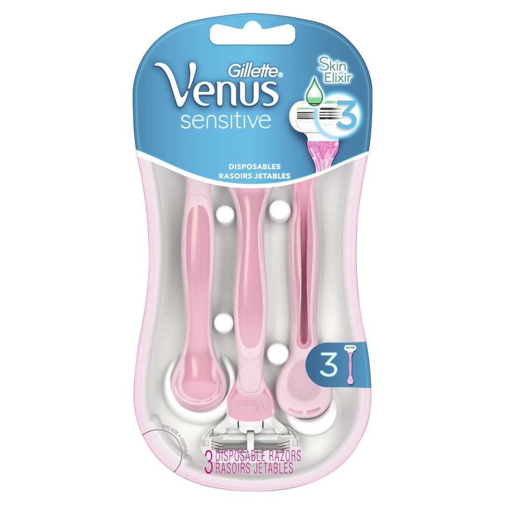 Set 3 Dao Cạo Gillette Venus Thiết Kế 3 Đầu Lưỡi (Có Sẵn)