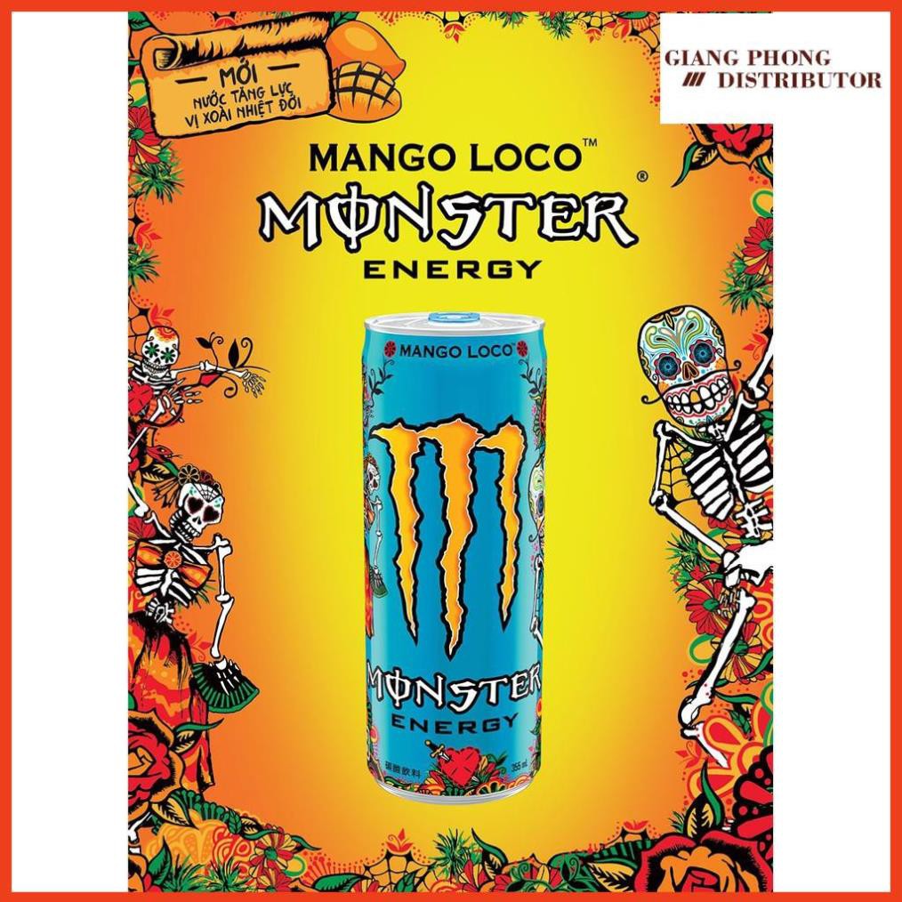Nước tăng lực Monster Energy Thùng 24 lon Nước tăng lực Monster Energy hương xoài 355ml