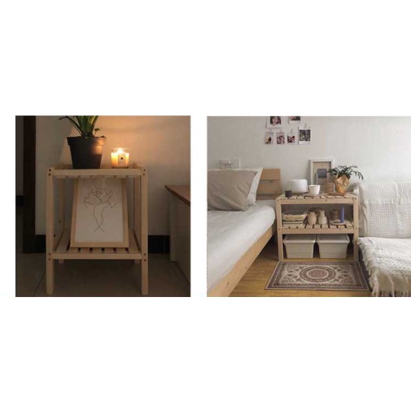 [ Ảnh thật] Kệ gỗ 2 tầng 80cm x 26cm x 50cm (Dài x Rộng x Cao)