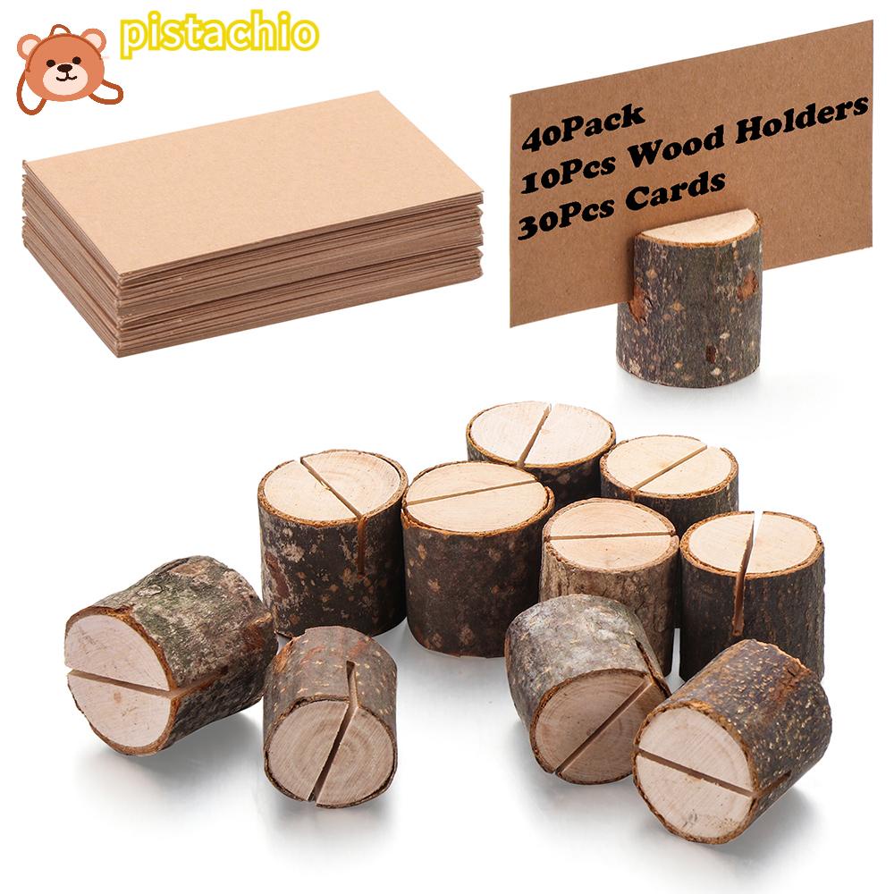 Set 40 Thẻ Ghi Chú Bằng Gỗ Tự Nhiên Dùng Làm Đạo Cụ Chụp Ảnh Đám Cưới