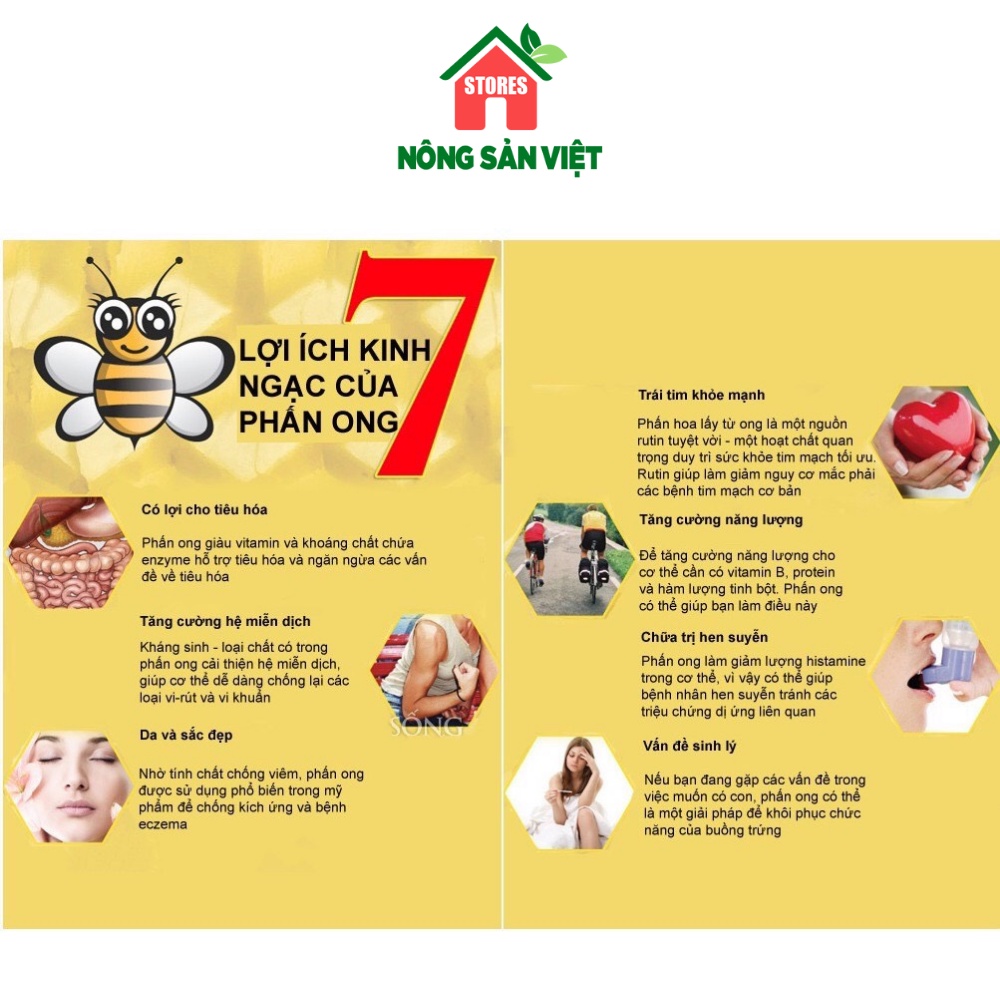 Phấn Hoa Mật Ong - Hoa Cỏ Kim Nguyên Chất 500gr