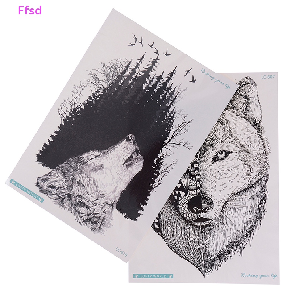 Hình Xăm Dán Tạm Thời Hình Sói Chống Nước Cho Nam * Bán Nóng