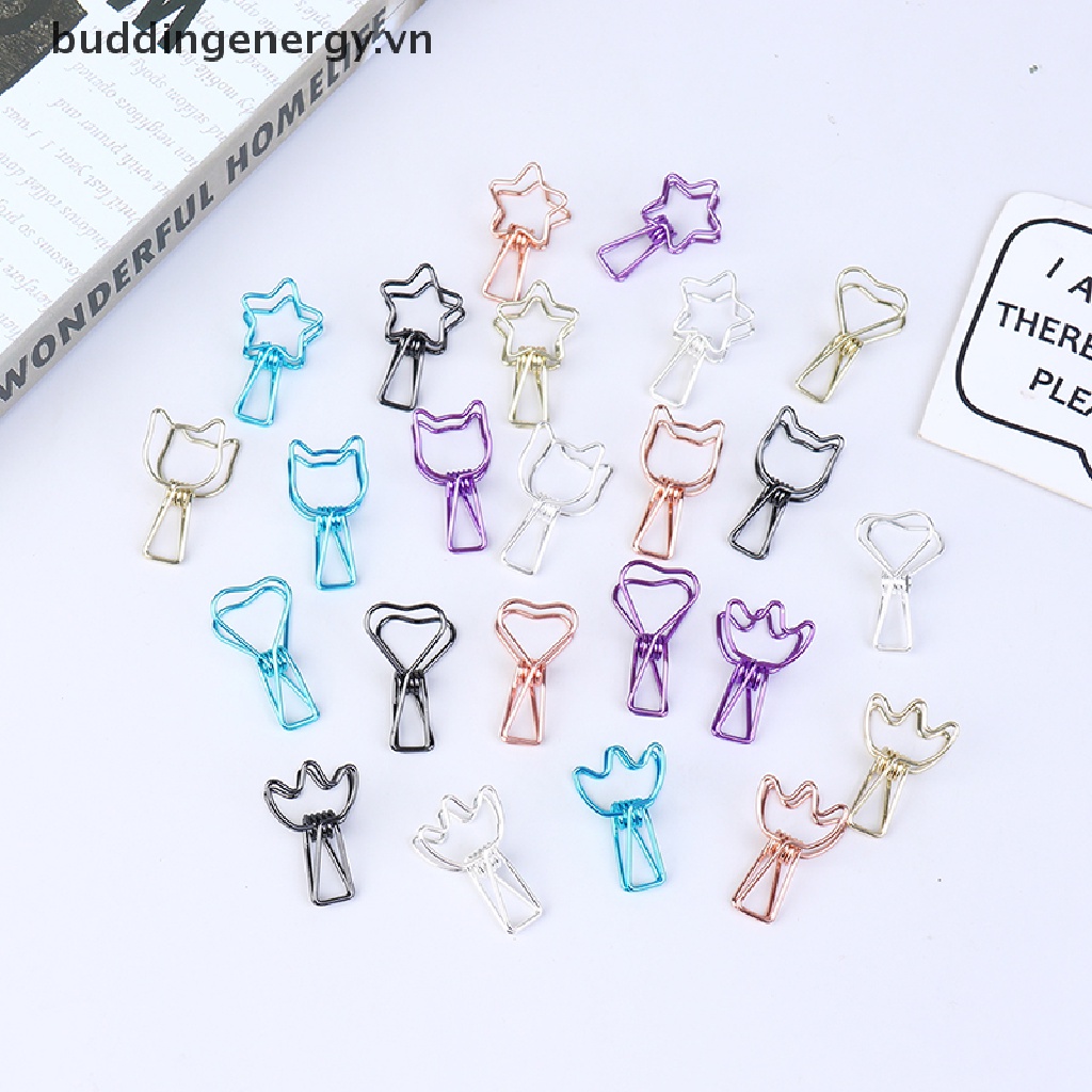 Set 6 Kẹp Kim Loại Thiết Kế Rỗng Cho Sách Văn Phòng