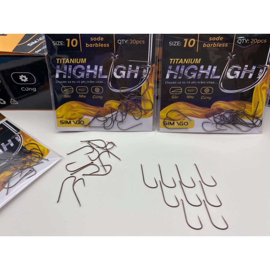 Lưỡi Câu Cá Simago Titan Sode Barbless Không Ngạnh Phù Hợp Câu Rô Chuyên Câu Đài, Câu Đơn
