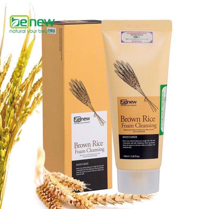 Sữa Rửa Mặt Gạo Benew Brown Rice Trắng Da Dưỡng Ẩm Sâu Dịu Nhẹ Cho Mọi Làn Da 100ml
