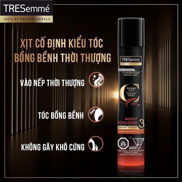 Combo Dầu dội đầu 640g + Dầu xả 340g + Xịt Tạo Kiểu Tóc Giữ Độ Phồng TRESemmé Compressed Micro Mist 155g | BigBuy360 - bigbuy360.vn